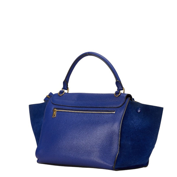 セリーヌ ハンドバッグ ショルダーバッグ 2WAY ブルー レザー スウェード レディース CELINE 【中古】