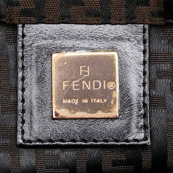 フェンディ ズッキーノ ハンドバッグ トートバッグ 8BH023 ブラウン キャンバス レザー レディース FENDI 【中古】