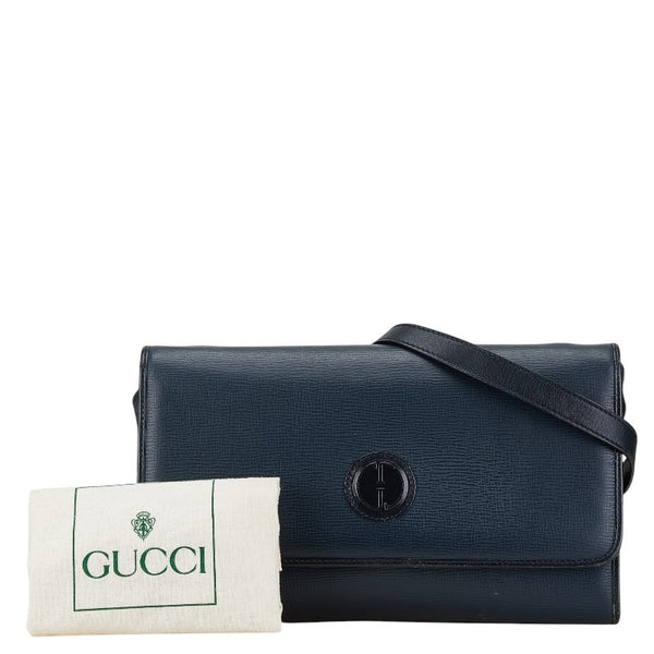 グッチ 斜め掛け ショルダーバッグ 004 29 0289 ネイビー レザー レディース GUCCI 【中古】