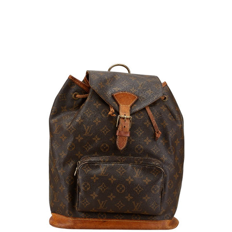 ルイ ヴィトン モノグラム モンスリGM リュック バックパック M51135 ブラウン PVC レザー レディース LOUIS VUITTON 【中古】