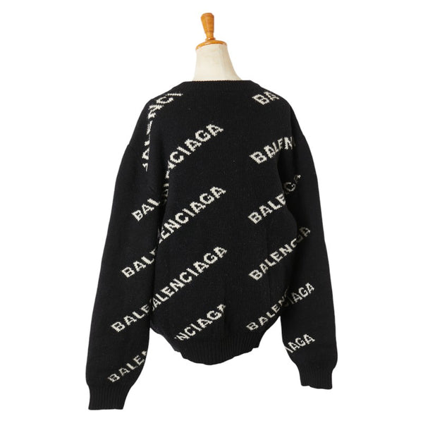 バレンシアガ ロゴ セーター ニット サイズ：XL ブラック ホワイト レディース BALENCIAGA 【中古】