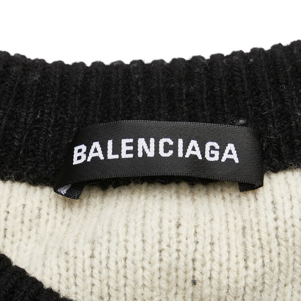 バレンシアガ ロゴ セーター ニット サイズ：XL ブラック ホワイト レディース BALENCIAGA 【中古】