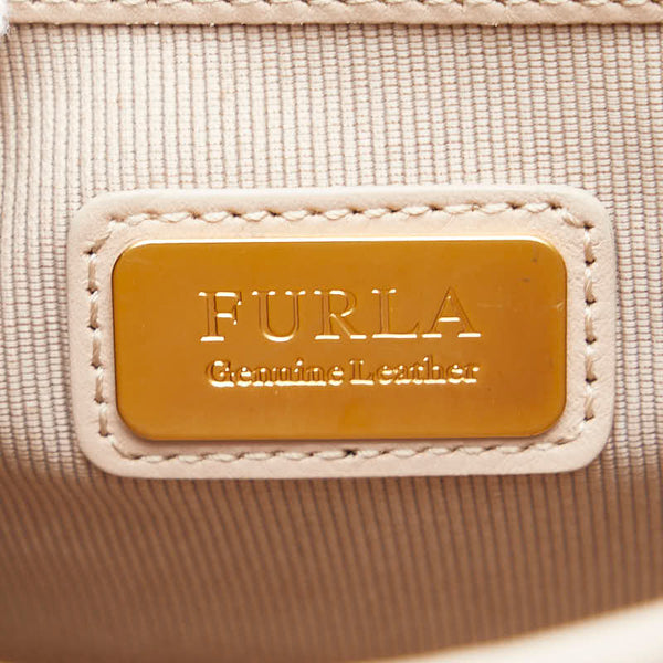 フルラ メトロポリス 斜め掛け チェーン ショルダーバッグ ピンク ベージュ レザー レディース Furla 【中古】