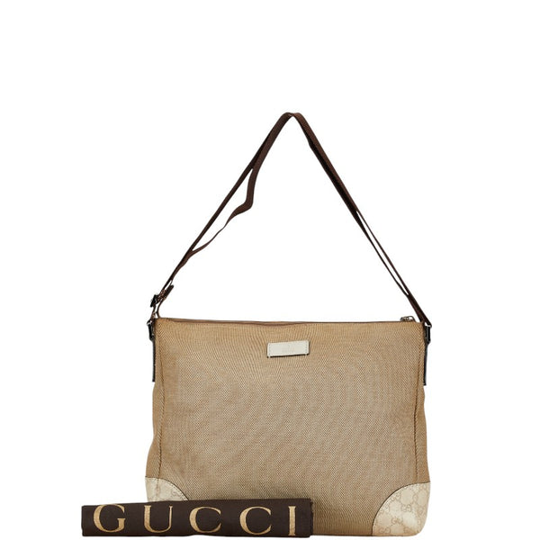 グッチ 斜め掛け ショルダーバッグ 257301 ブラウン キャンバス レザー レディース GUCCI 【中古】