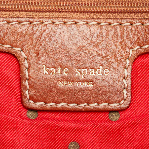 ケイトスペード クラシックノエル 総柄 トートバッグ ショルダーバッグ ブラック ブラウン キャンバス レザー レディース Kate Spade 【中古】