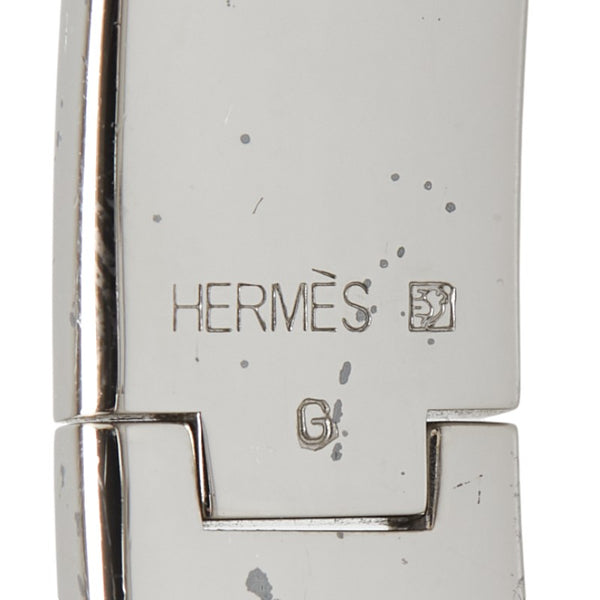 エルメス クリッククラックH PM ブレスレット シルバー ブルー メタル レディース HERMES 【中古】