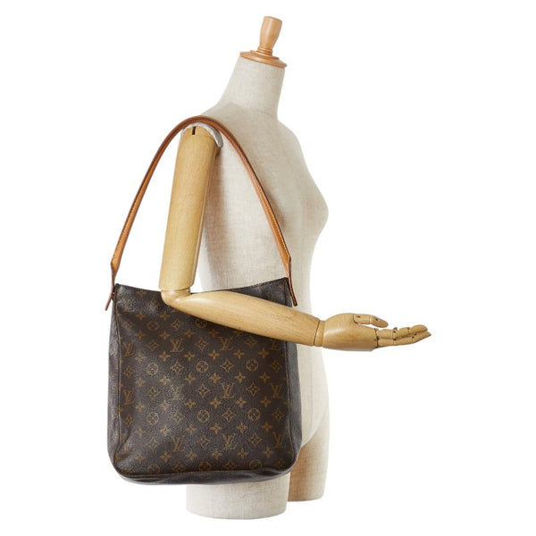 ルイ ヴィトン モノグラム ルーピングGM ショルダーバッグ ハンドバッグ M51145 ブラウン PVC レザー レディース LOUIS VUITTON 【中古】