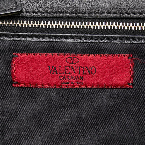 ヴァレンチノ スタッズ ショルダーバッグ ブラック ゴールド レザー レディース Valentino 【中古】