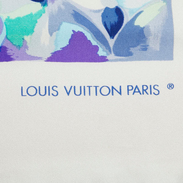 ルイ ヴィトン モノグラムモチーフ スカーフ ホワイト マルチカラー シルク レディース LOUIS VUITTON 【中古】