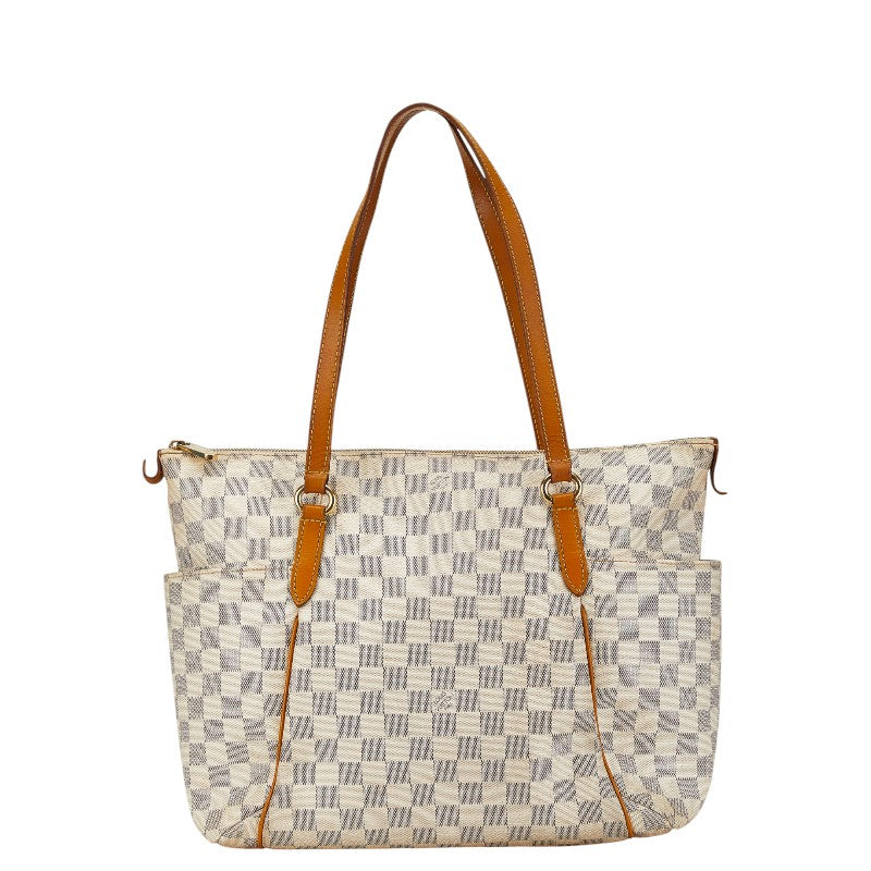 ルイ ヴィトン ダミエ アズール トータリーPM ハンドバッグ トートバッグ N41280 ホワイト PVC レザー レディース LOUIS VUITTON 【中古】