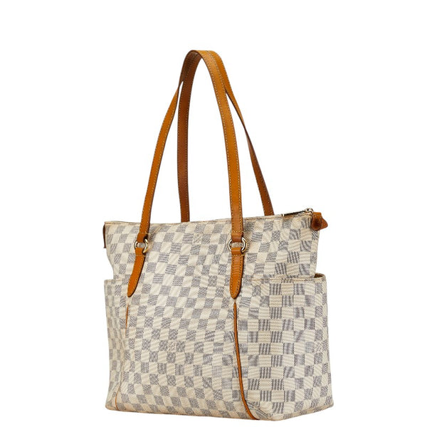 ルイ ヴィトン ダミエ アズール トータリーPM ハンドバッグ トートバッグ N41280 ホワイト PVC レザー レディース LOUIS VUITTON 【中古】