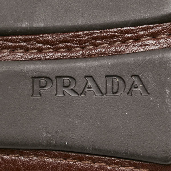 プラダ ローファー サイズ：8 1/2 ブラウン レザー メンズ PRADA 【中古】