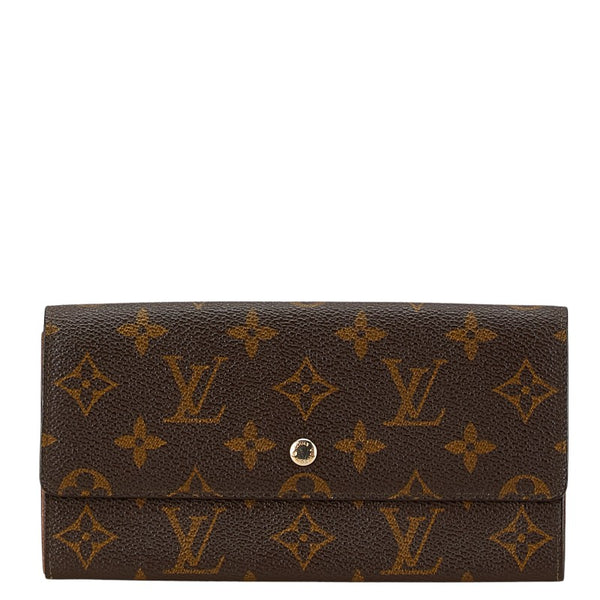 ルイ ヴィトン モノグラム ポシェット ポルト モネ クレディ 長財布 M61725 ブラウン PVC レザー レディース LOUIS VUITTON 【中古】