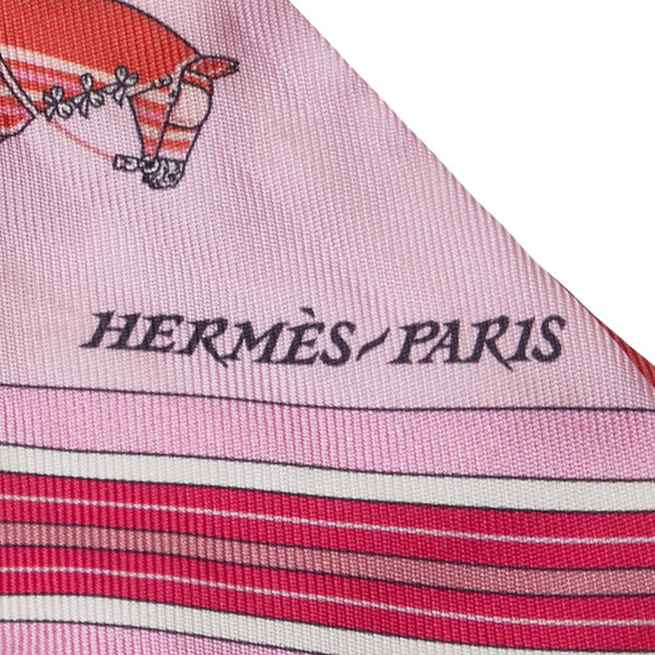 エルメス ツイリー Couvertures Nouvelles 新しいブランケット スカーフ ピンク マルチカラー シルク レディース HERMES 【中古】