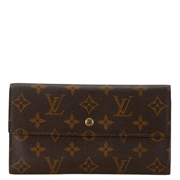 ルイ ヴィトン モノグラム ポルト トレゾール インターナショナル 長財布 M61215 ブラウン PVC レザー レディース LOUIS VUITTON 【中古】