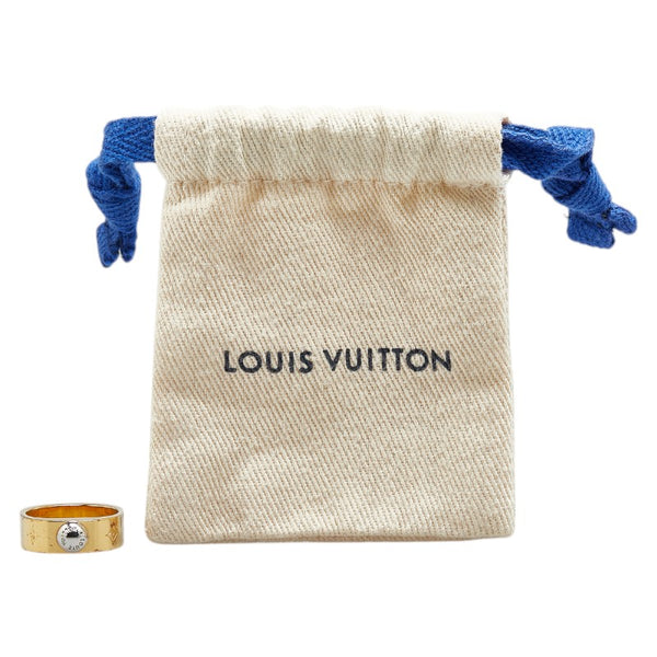 ルイ ヴィトン ナノグラム リング 指輪 #S M00210 ゴールド シルバー メッキ レディース LOUIS VUITTON 【中古】