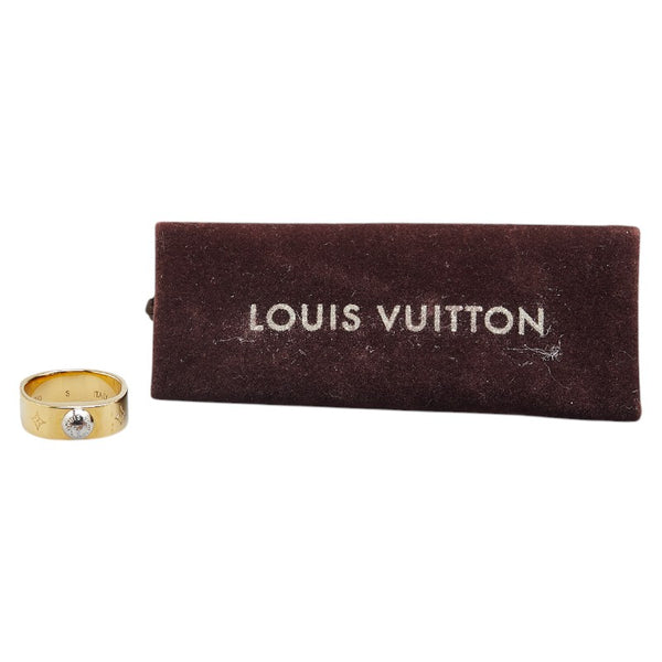 ルイ ヴィトン ナノグラム リング 指輪 #S M00210 ゴールド シルバー メッキ レディース LOUIS VUITTON 【中古】