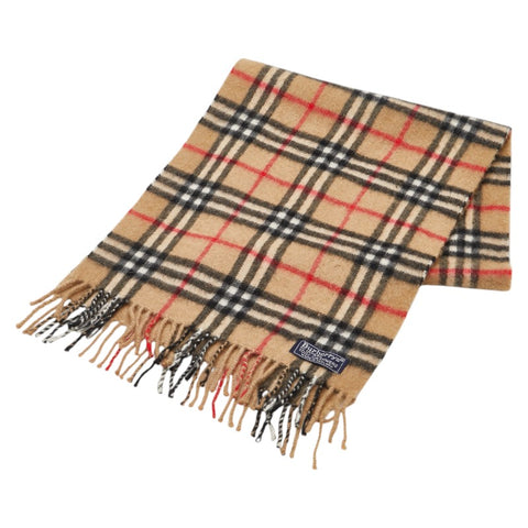 バーバリー ノバチェック マフラー ブラウン カシミヤ レディース BURBERRY 【中古】