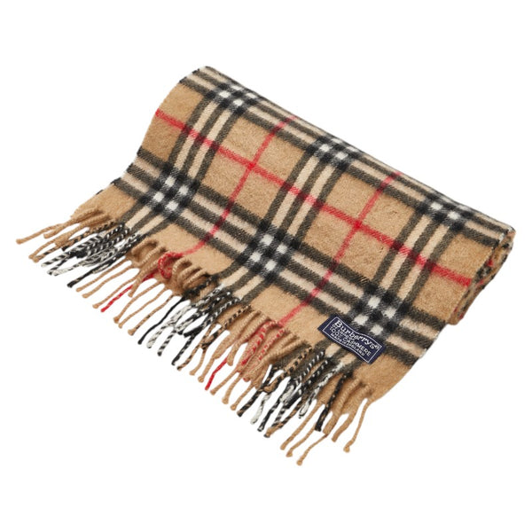 バーバリー ノバチェック マフラー ブラウン カシミヤ レディース BURBERRY 【中古】