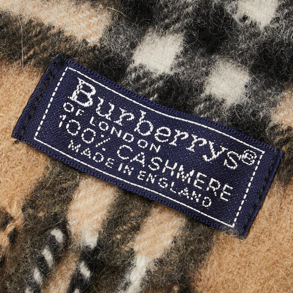 バーバリー ノバチェック マフラー ブラウン カシミヤ レディース BURBERRY 【中古】