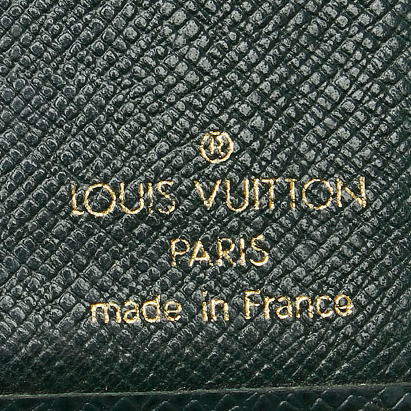 ルイ ヴィトン タイガ ポルト ビエ カルトブルー 二つ折り財布 M30444 エピセア グリーン レザー メンズ LOUIS VUITTON 【中古】