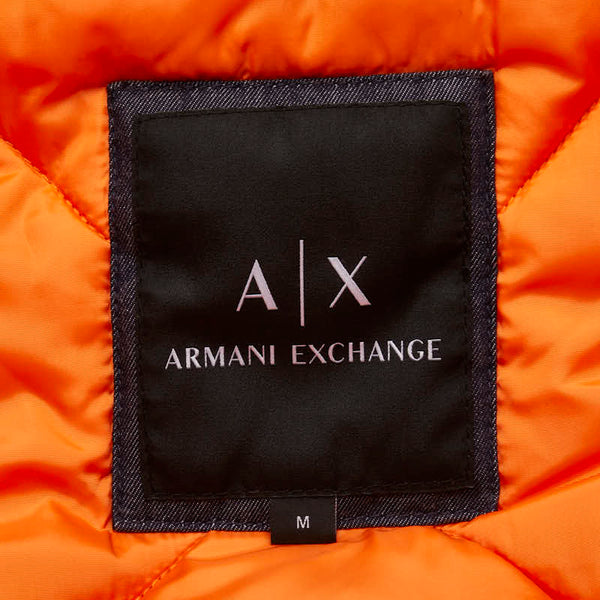 アルマーニエクスチェンジ コート サイズ：M 6KZLL7 ZDCNZ ネイビー ブラック コットン ナイロン 中綿 メンズ ARMANI EXCHANGE 【中古】