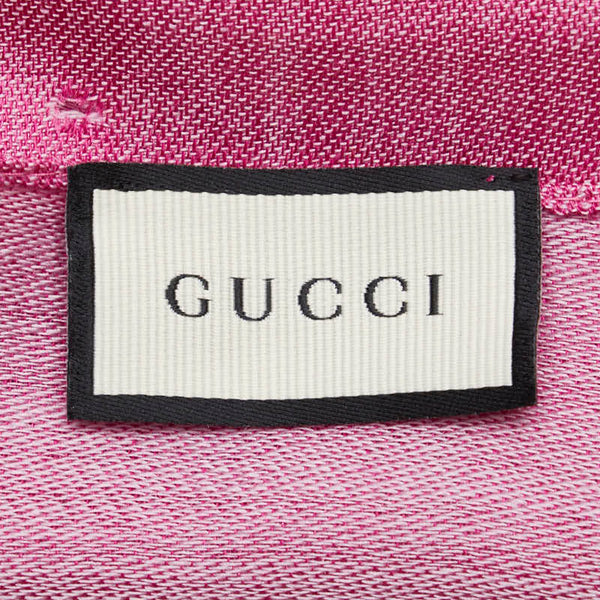 グッチ GGウール ストール ピンク ウール シルク レディース GUCCI 【中古】