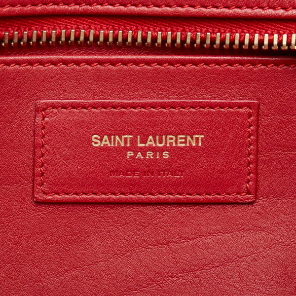 サンローラン YSLロゴ ベイビーカバス ハンドバッグ ショルダーバッグ 2WAY 394461 レッド レザー レディース SAINT LAURENT 【中古】