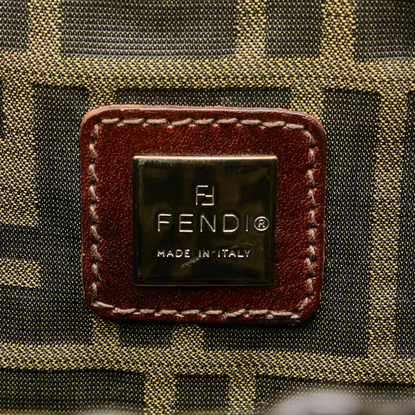 フェンディ ズッカ ハンドバッグ トートバッグ ブラウン ラタン レディース FENDI 【中古】