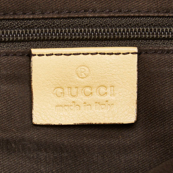 グッチ GGキャンバス アビー 斜め掛け ショルダーバッグ 203257 ベージュ イエロー キャンバス レザー レディース GUCCI 【中古】