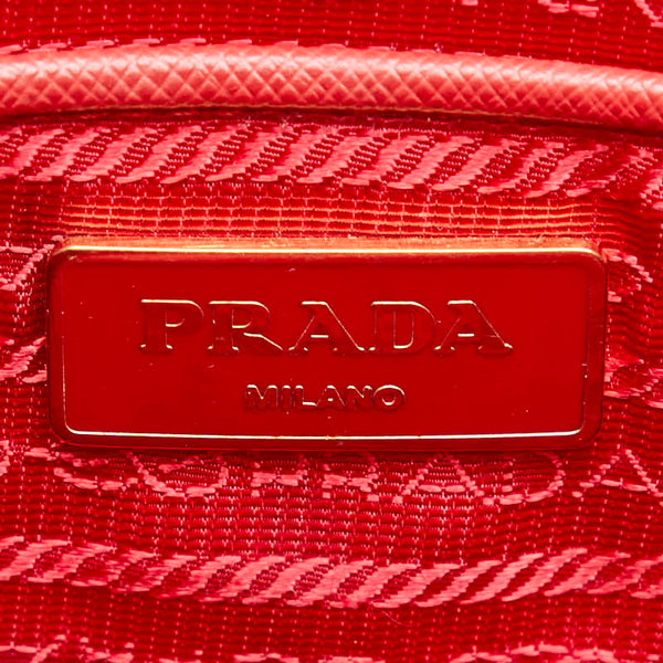 プラダ 三角ロゴプレート ハンドバッグ BN2402 レッド サフィアーノ レディース PRADA 【中古】