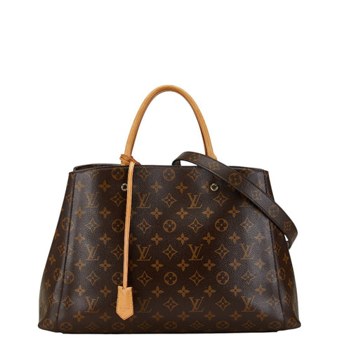 ルイ ヴィトン モノグラム モンテーニュGM ハンドバッグ ショルダーバッグ 2WAY M41067 ブラウン PVC レザー レディース LOUIS VUITTON 【中古】