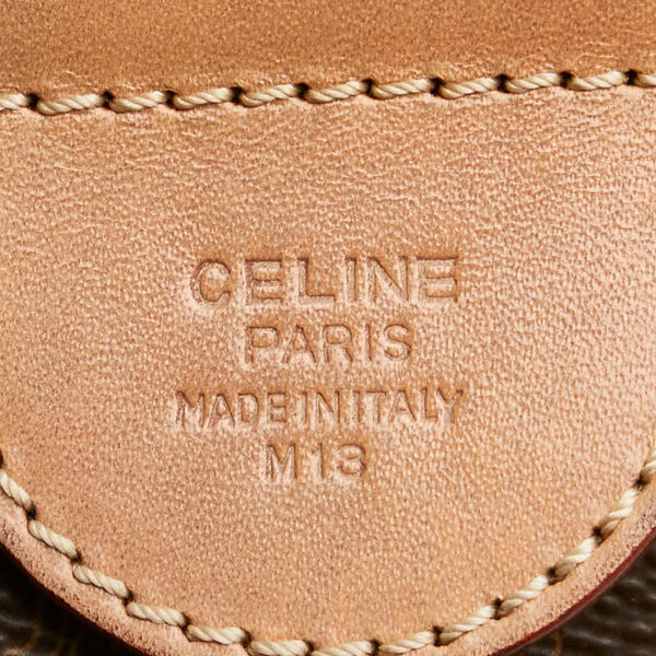 セリーヌ マカダム ハンドバッグ ボストンバッグ ブラウン PVC レザー レディース CELINE 【中古】