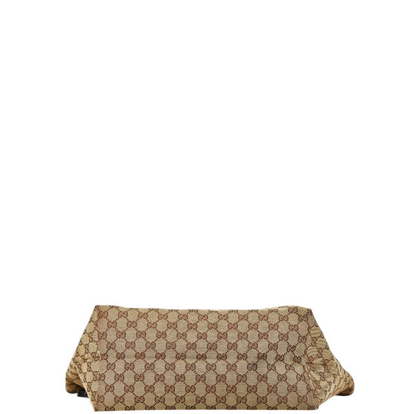 グッチ GGキャンバス トートバッグ 211975 ベージュ ブラック キャンバス エナメル レディース GUCCI 【中古】