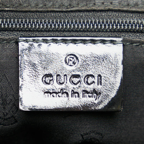 グッチ GGキャンバス トートバッグ 211975 ベージュ ブラック キャンバス エナメル レディース GUCCI 【中古】