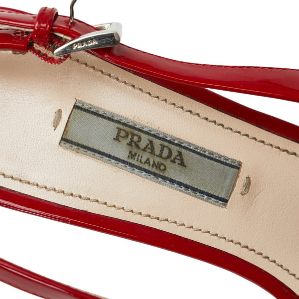 プラダ パンプス サイズ：35 1/2 レッド パテントレザー レディース PRADA 【中古】