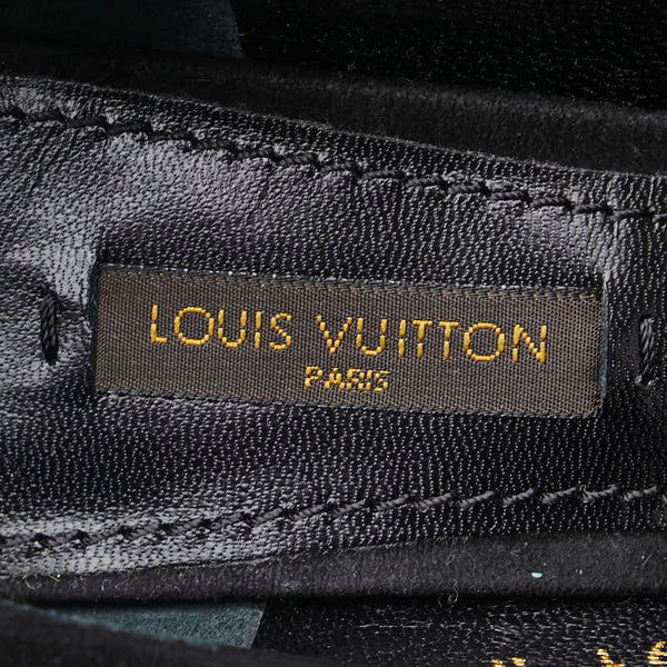 ルイ ヴィトン ロゴ バックストラップパンプス サイズ：34.5 ブラック スウェット レディース LOUIS VUITTON 【中古】