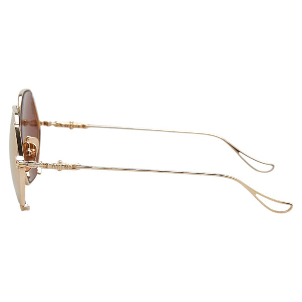 クロムハーツ BABY BITCH OCTAGONAL オクタゴナル サングラス ゴールド ブラウン メッキ メンズ CHROME HEARTS 【中古】