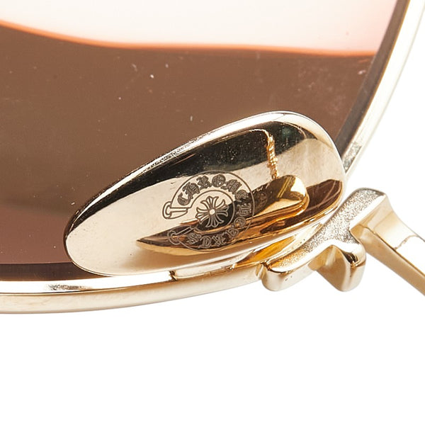 クロムハーツ BABY BITCH OCTAGONAL オクタゴナル サングラス ゴールド ブラウン メッキ メンズ CHROME HEARTS 【中古】