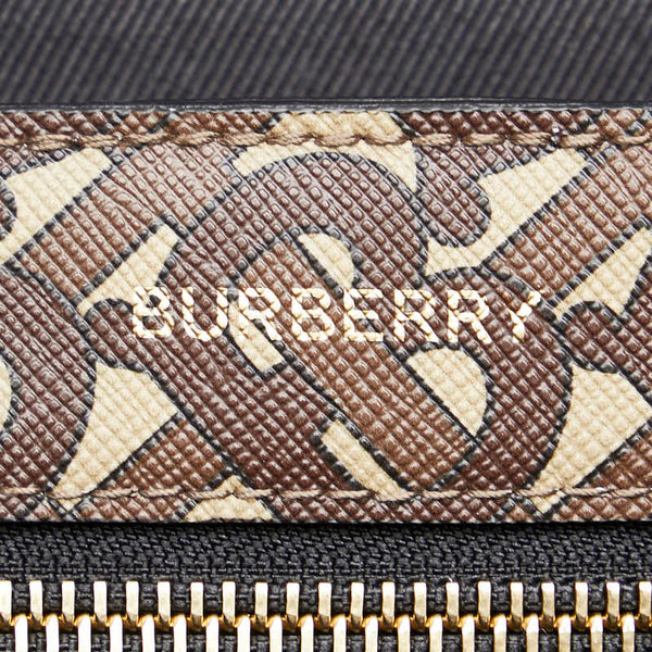 バーバリー TBモノグラム ストライプ トートバッグ 8021488 ブラウン ホワイト マルチカラー PVC レザー レディース BURBERRY 【中古】