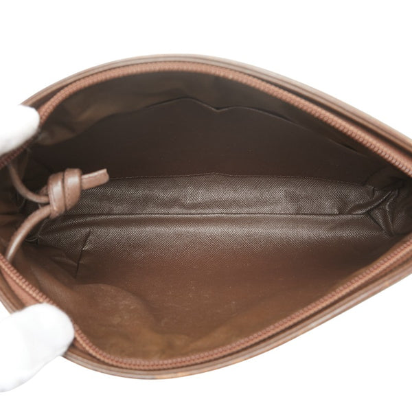 バーバリー チェック クラッチバッグ セカンドバッグ カーキ ブラウン キャンバス レザー レディース BURBERRY 【中古】