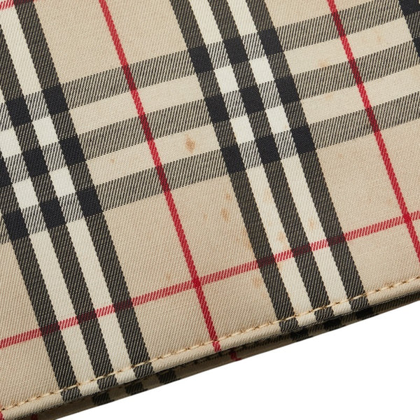 バーバリー ノバチェック トートバッグ ベージュ ブラック キャンバス レザー レディース BURBERRY 【中古】