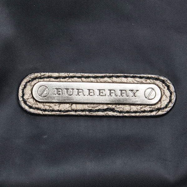 バーバリー 斜め掛け ショルダーバッグ ブラック カーキ ナイロン レザー レディース BURBERRY 【中古】