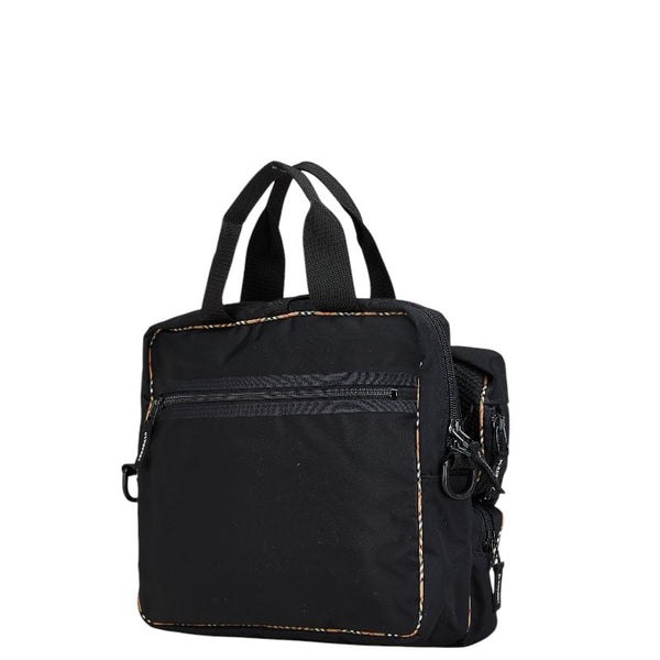 バーバリー ノバチェック ハンドバッグ ショルダーバッグ 2WAY ブラック ナイロン レディース BURBERRY 【中古】