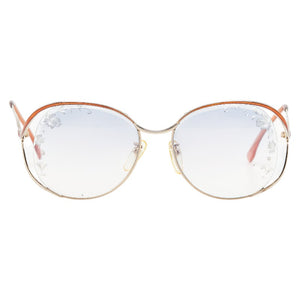サンローラン フラワー 花 モチーフ サングラス オレンジ ブルー プラスチック レディース SAINT LAURENT 【中古】