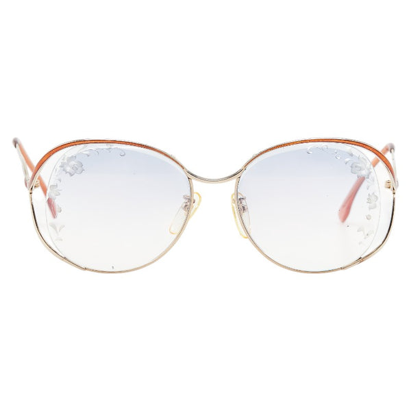 サンローラン フラワー 花 モチーフ サングラス オレンジ ブルー プラスチック レディース SAINT LAURENT 【中古】