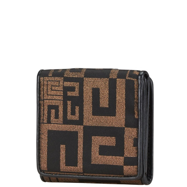 ジバンシー ロゴ 二つ折り財布 Wホック コンパクト 財布 ブラック ゴールド キャンバス レザー レディース Givenchy 【中古】