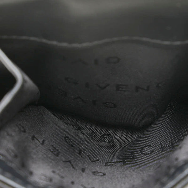 ジバンシー ロゴ 二つ折り財布 Wホック コンパクト 財布 ブラック ゴールド キャンバス レザー レディース Givenchy 【中古】