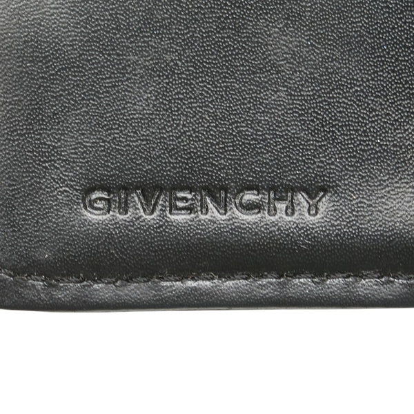 ジバンシー ロゴ 二つ折り財布 Wホック コンパクト 財布 ブラック ゴールド キャンバス レザー レディース Givenchy 【中古】