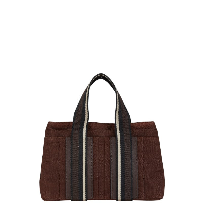 エルメス トロカホリゾンタルPM トートバッグ ハンドバッグ ワインレッド マルチカラー キャンバス レディース HERMES 【中古】